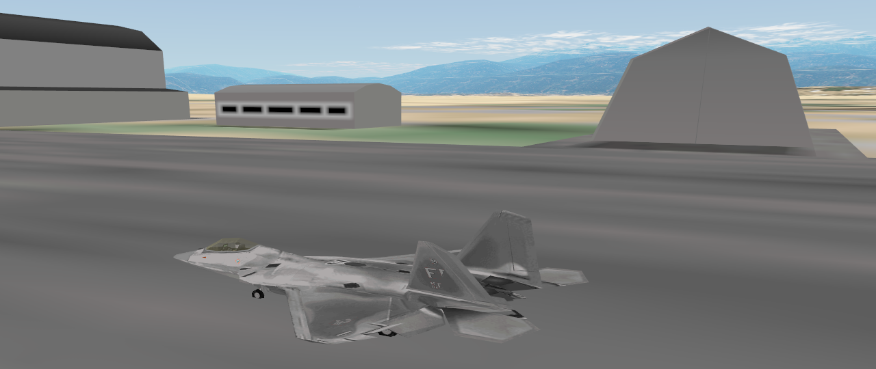 F-22 on an airfield